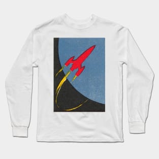 Vintage Soviet Spaceship Illustration //// Minimal Graphic Design Long Sleeve T-Shirt